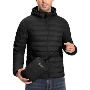 Mens Lightweight Packable Puffer Jacket Hooded Insulated Thermal Puffy Winter